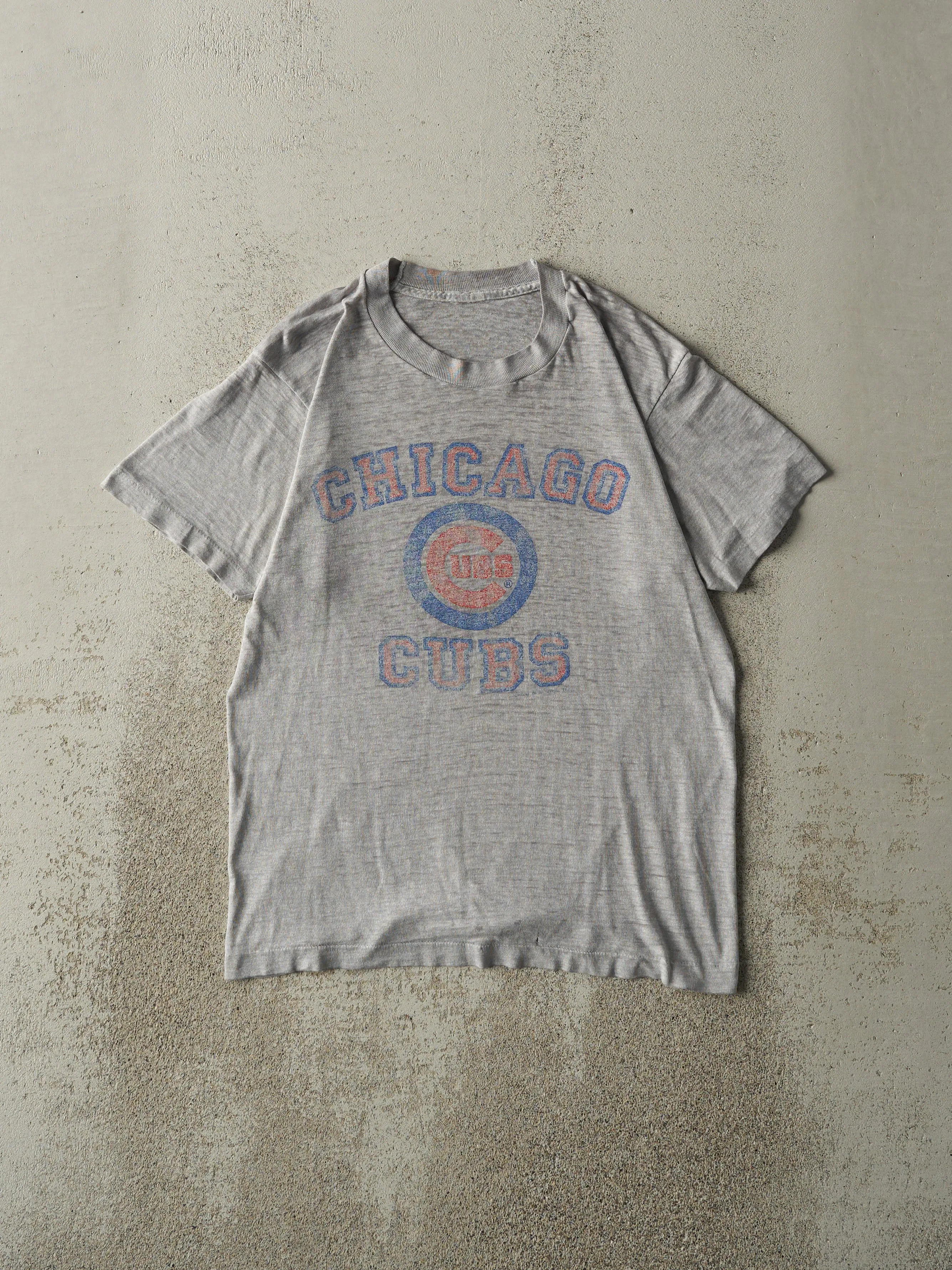 Vintage 80s Grey Chicago Cubs Tee (S) sold by Rebalance Vintage