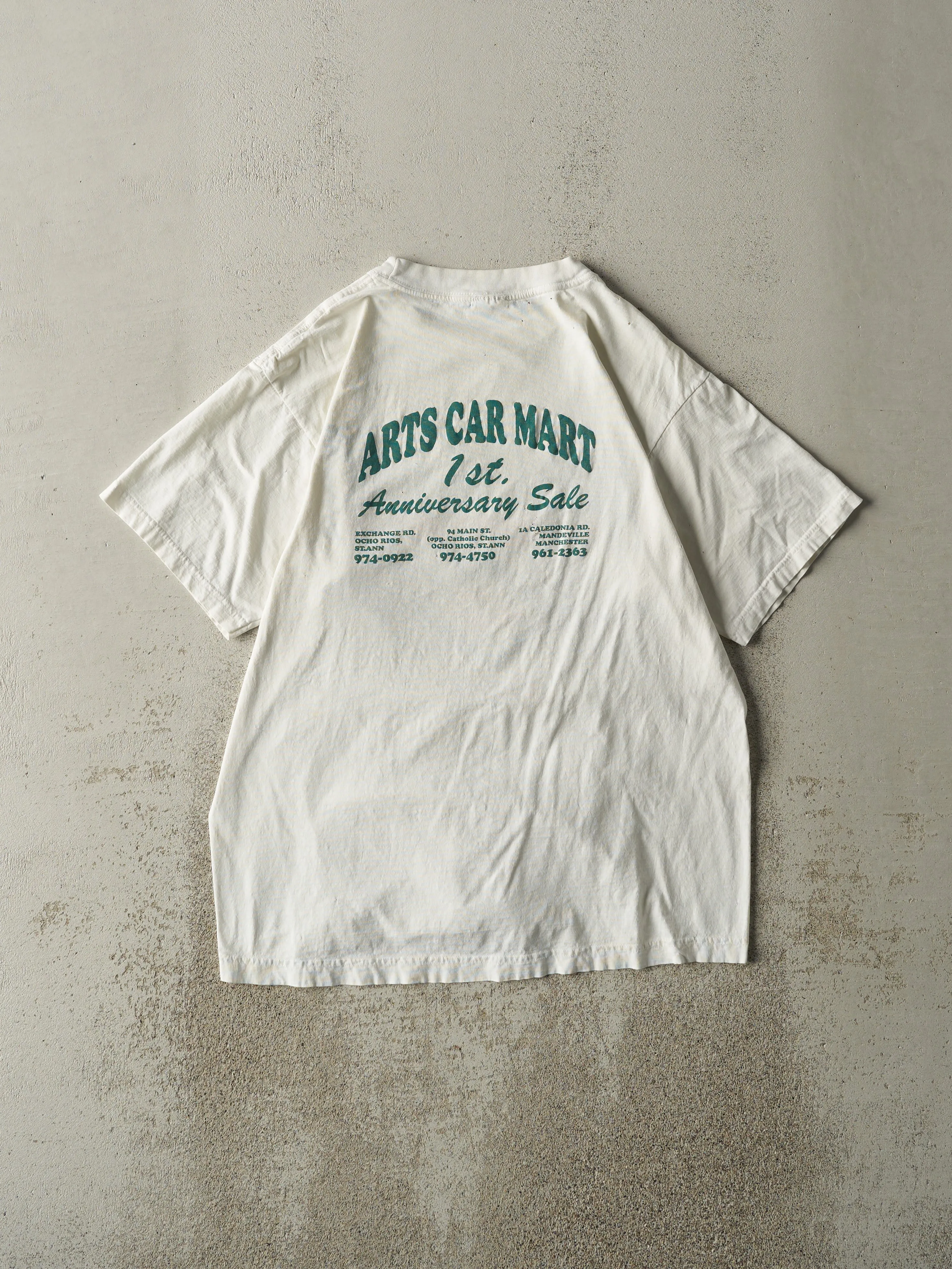Vintage Y2K White Arts Car Mart Tee (L) sold by Rebalance Vintage product image thumbnail 2