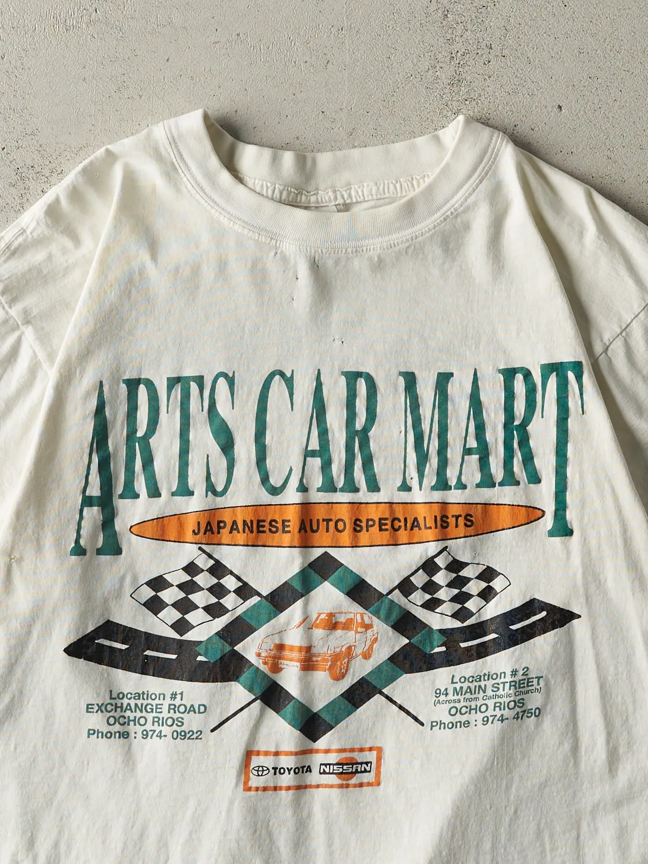 Vintage Y2K White Arts Car Mart Tee (L) sold by Rebalance Vintage product image thumbnail 3