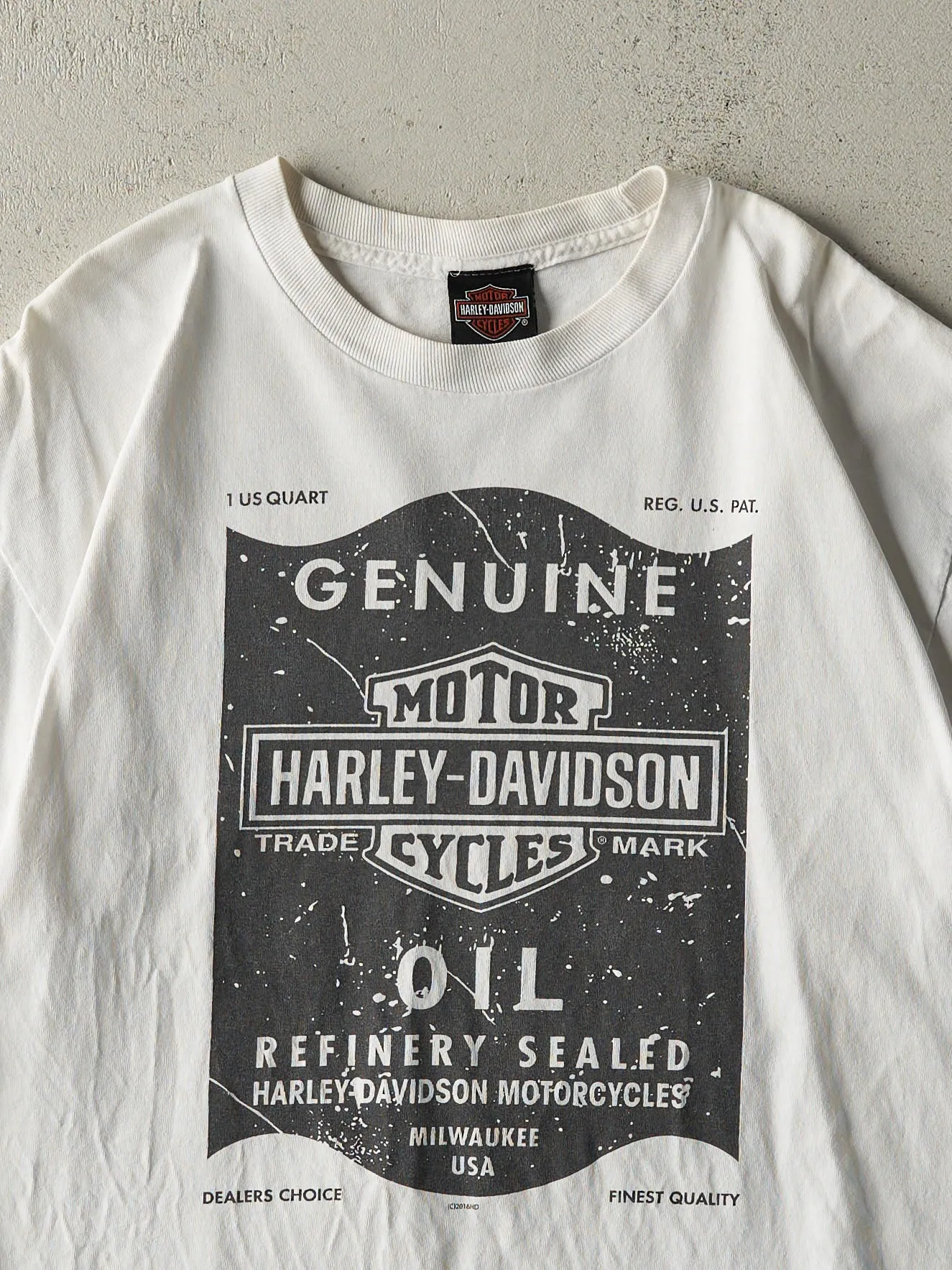 16' White Oconomowoc WI Harley Davidson Tee (M) sold by Rebalance Vintage product image thumbnail 3