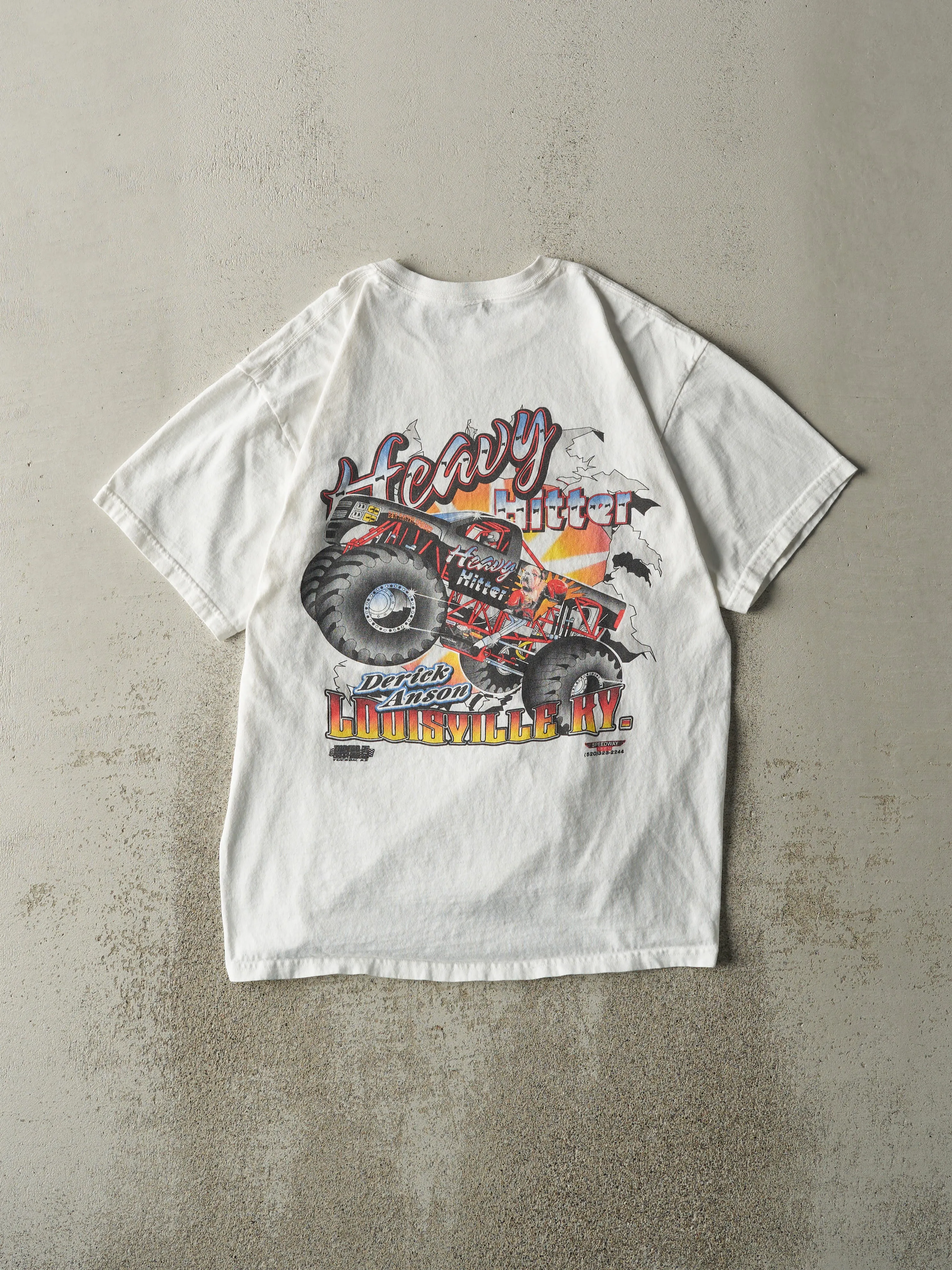 Vintage Y2K White Heavy Hitter Monster Truck Tee (M) sold by Rebalance Vintage
