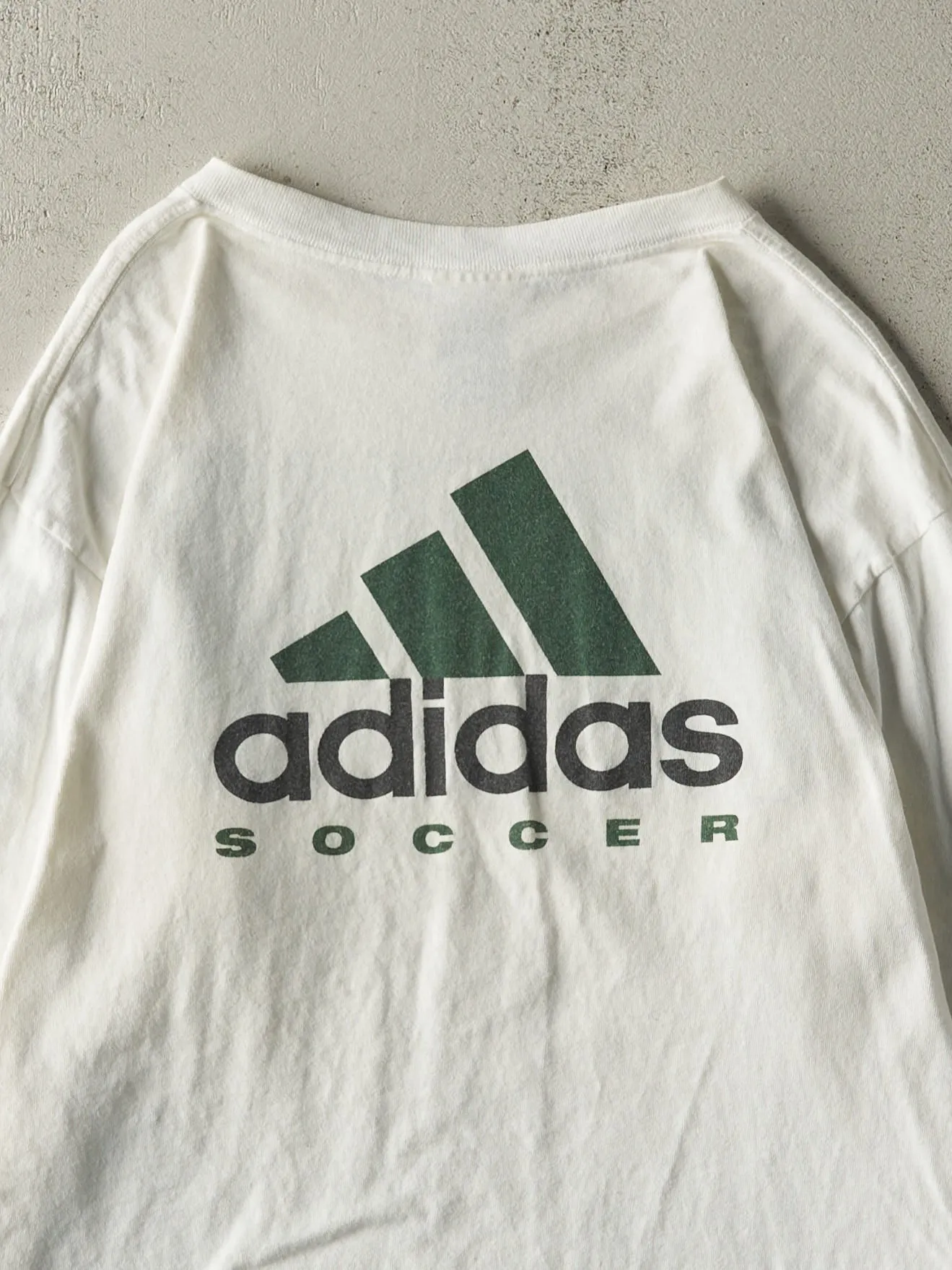 Vintage 01' White Adidas Soccer Long Sleeve (M) sold by Rebalance Vintage product image thumbnail 4