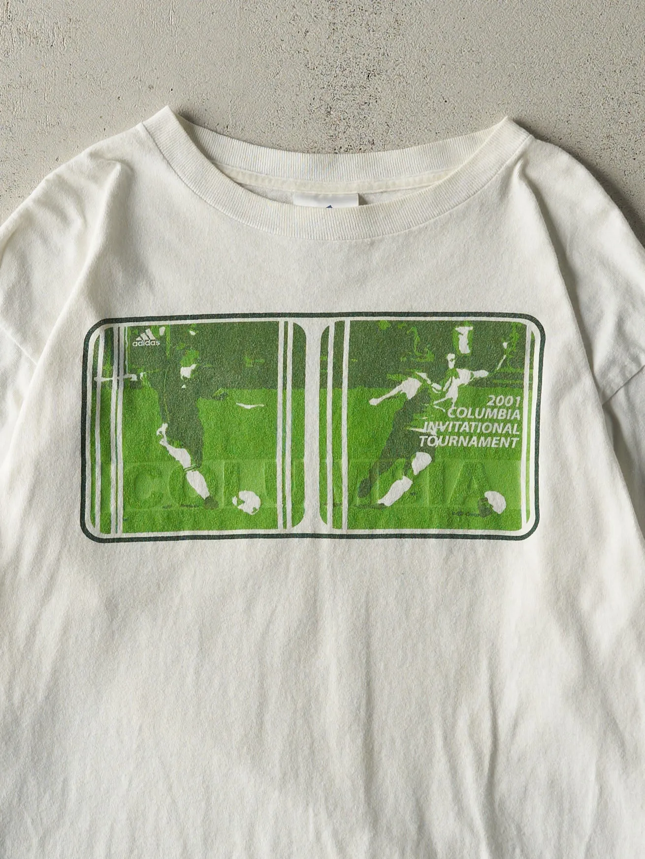 Vintage 01' White Adidas Soccer Long Sleeve (M) sold by Rebalance Vintage product image thumbnail 3