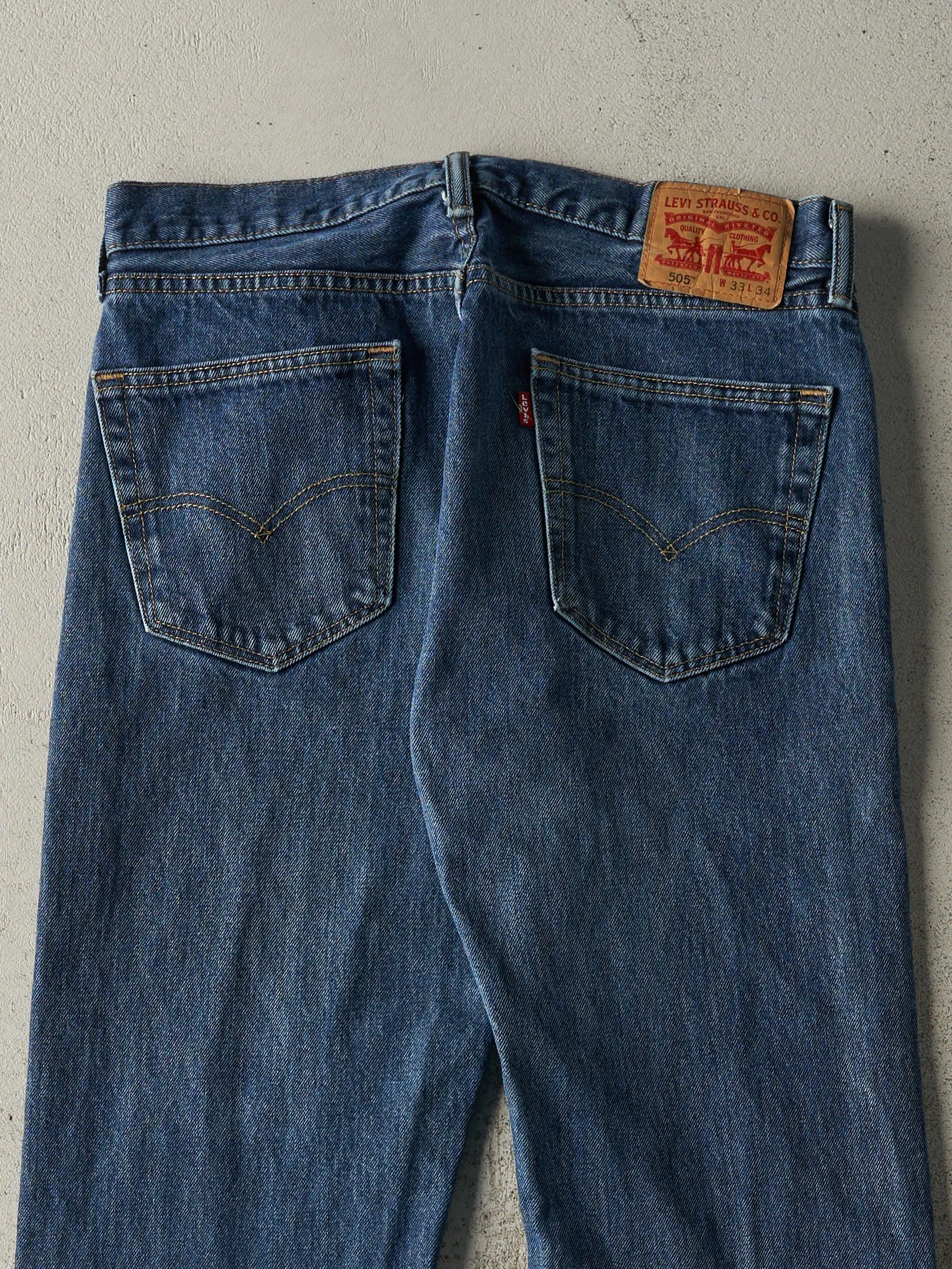 Vintage Y2K Dark Wash Levi's 505 Jeans (33x33.5) sold by Rebalance Vintage product image thumbnail 5