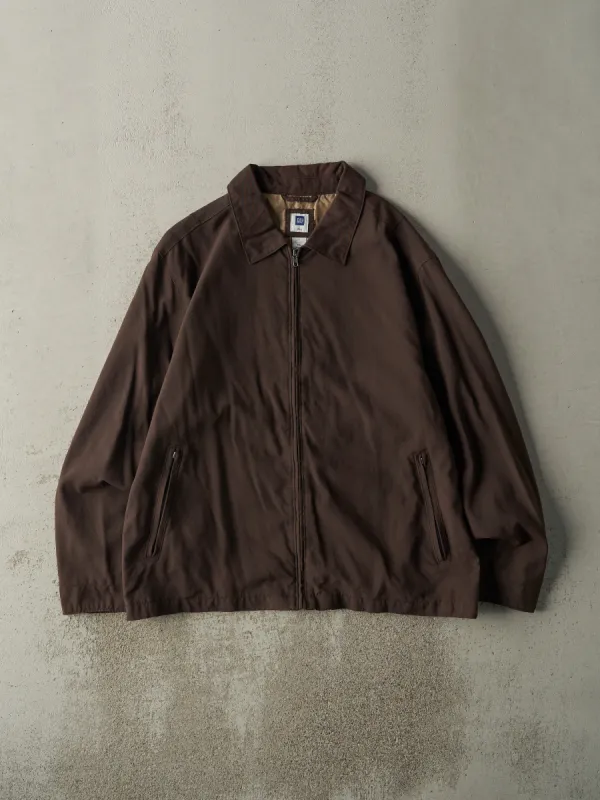 Vintage Y2K Brown Gap Lightweight Zip Up Jacket (L) sold by Rebalance Vintage