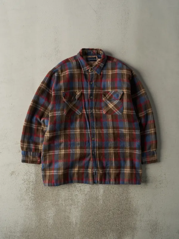 Vintage 90s Red, Blue & Brown Quilt Lined Plaid Button Up (XL) sold by Rebalance Vintage