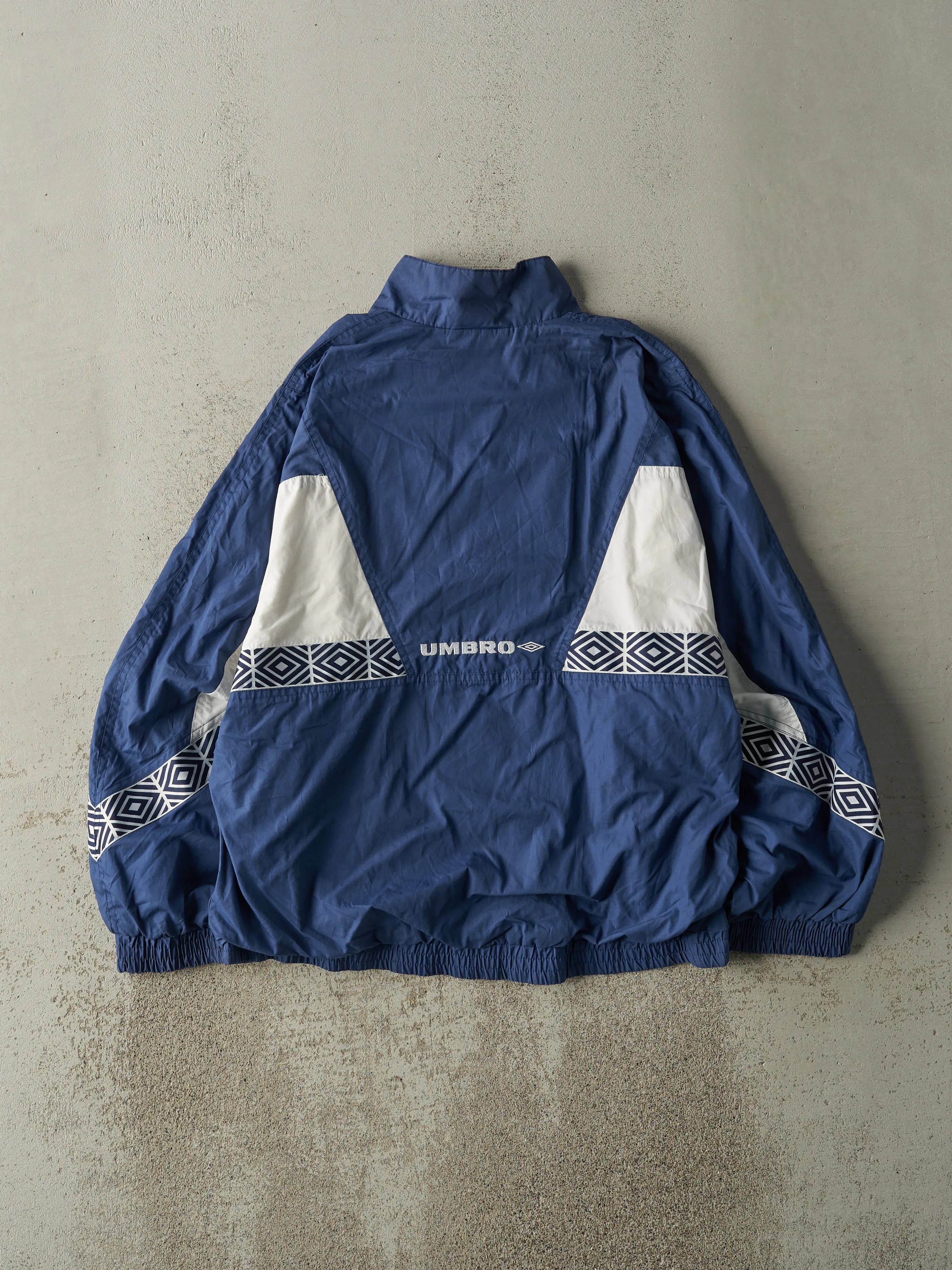 Vintage 90s Navy Blue & White Umbro Windbreaker Track Jacket (L) sold by Rebalance Vintage product image thumbnail 2