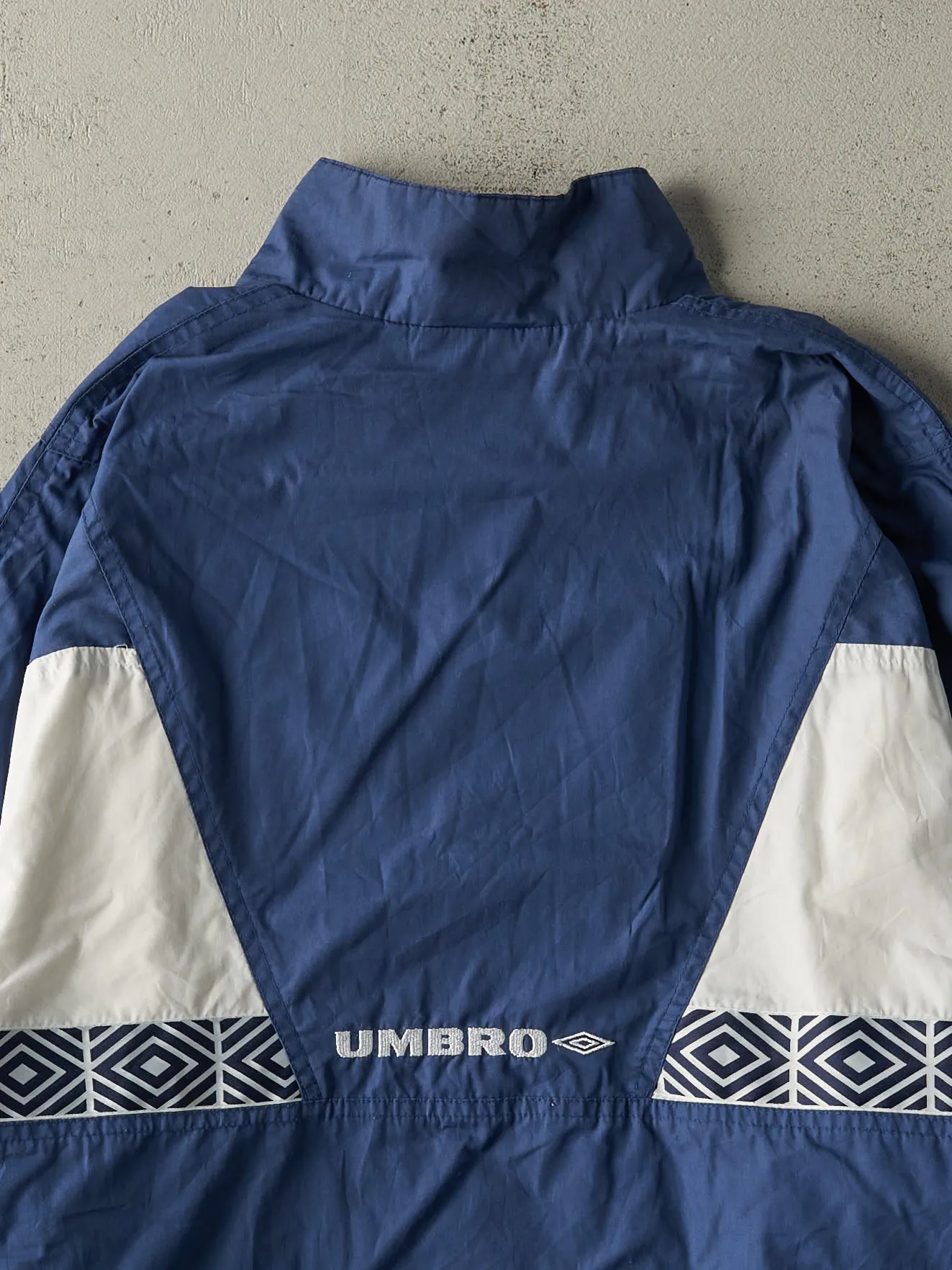 Vintage 90s Navy Blue & White Umbro Windbreaker Track Jacket (L) sold by Rebalance Vintage product image thumbnail 4