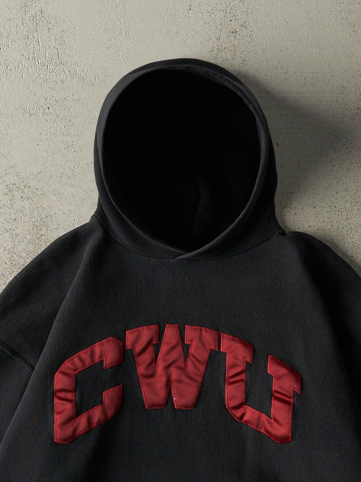 Vintage Y2K Black CWU Russell Athletic Hoodie (L) sold by Rebalance Vintage product image thumbnail 2