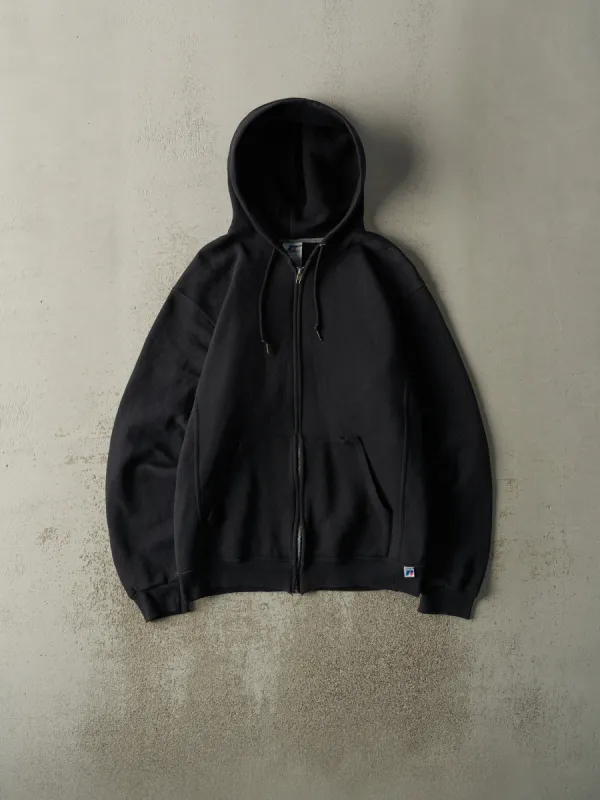Vintage Y2K Black Russell Athletic Zip Up Hoodie (M) sold by Rebalance Vintage