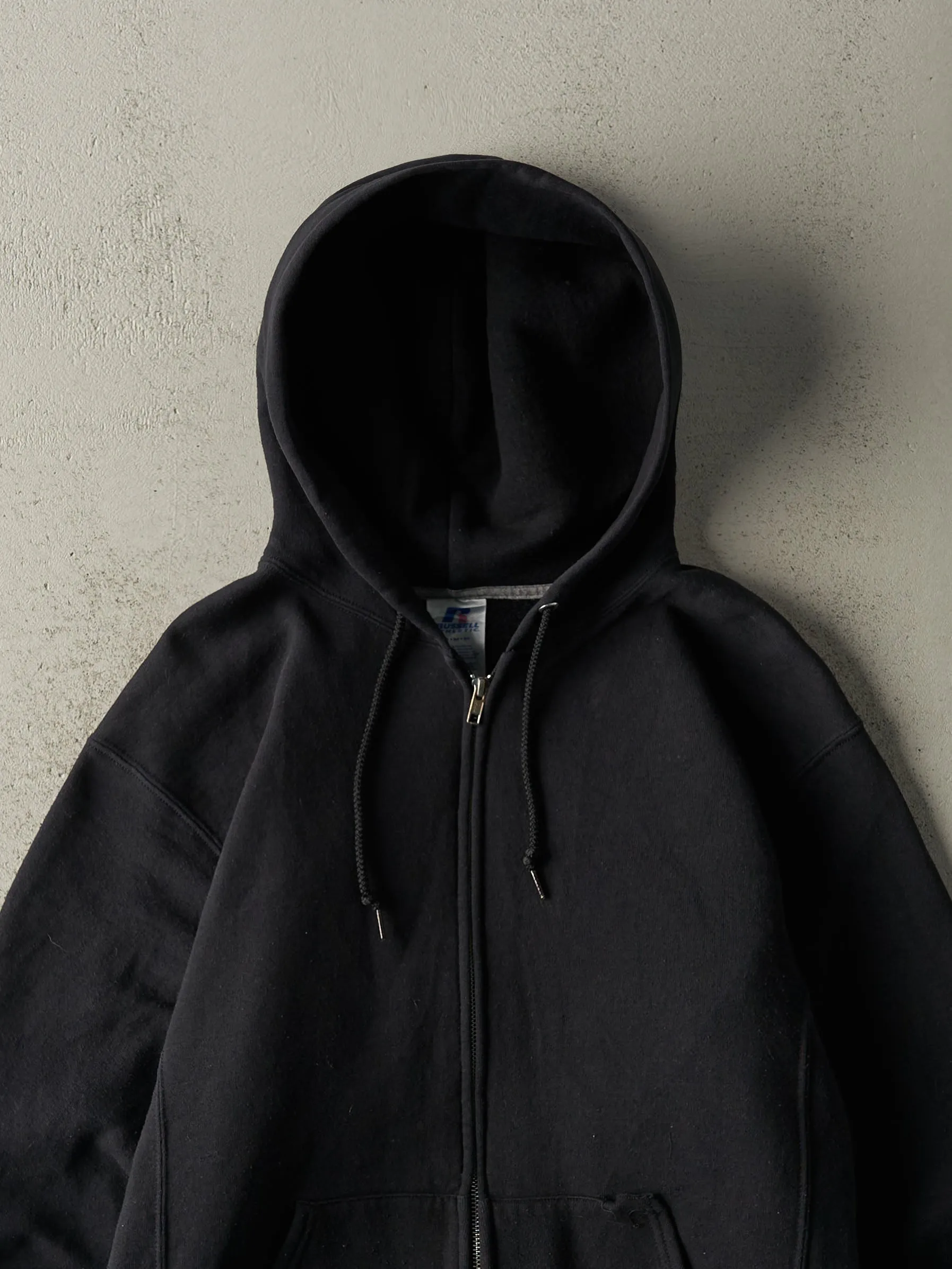 Vintage Y2K Black Russell Athletic Zip Up Hoodie (M) sold by Rebalance Vintage product image thumbnail 3