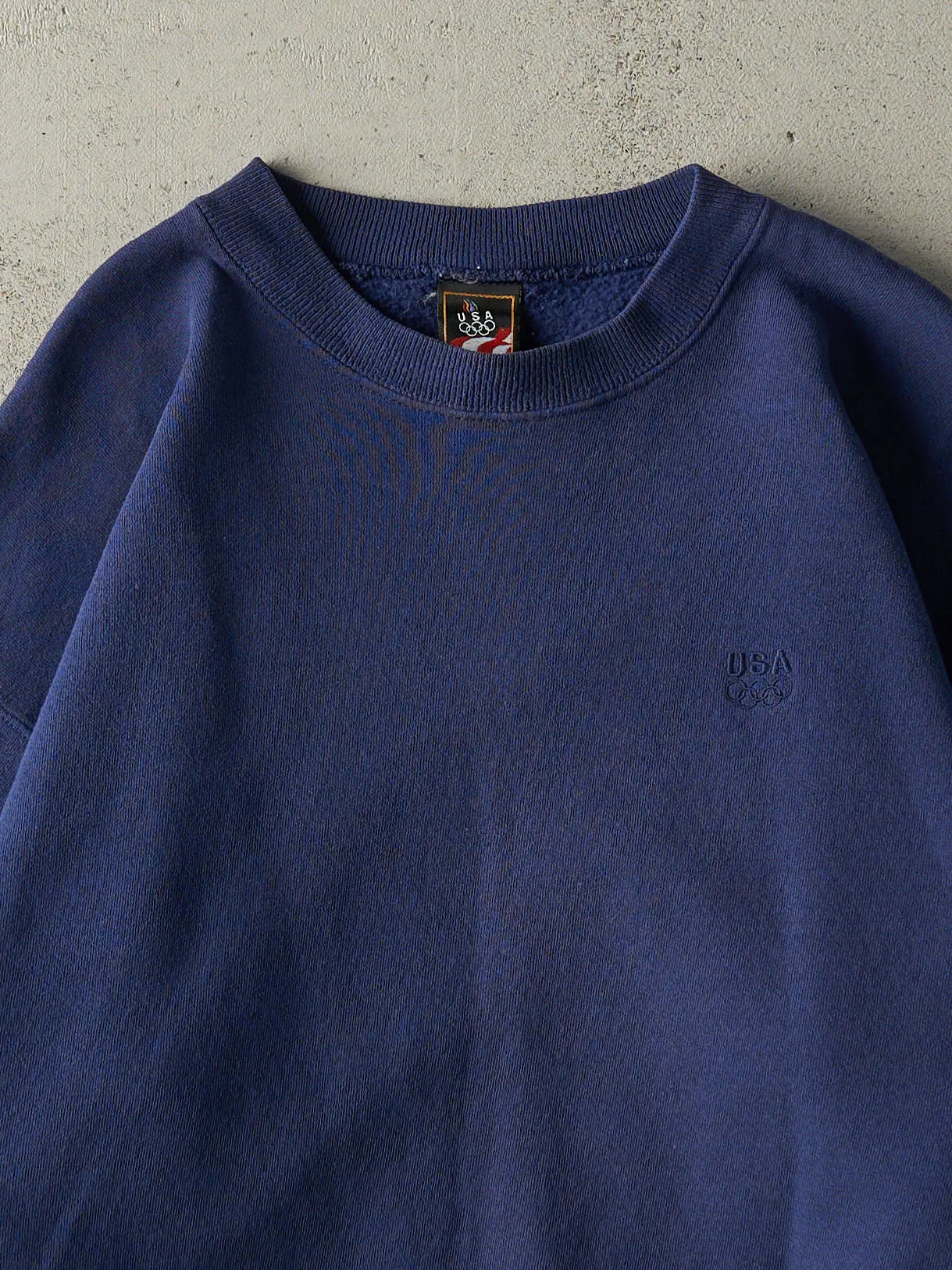 Vintage 90s Navy Blue Embroidered Olympics Crewneck (L) sold by Rebalance Vintage product image thumbnail 2