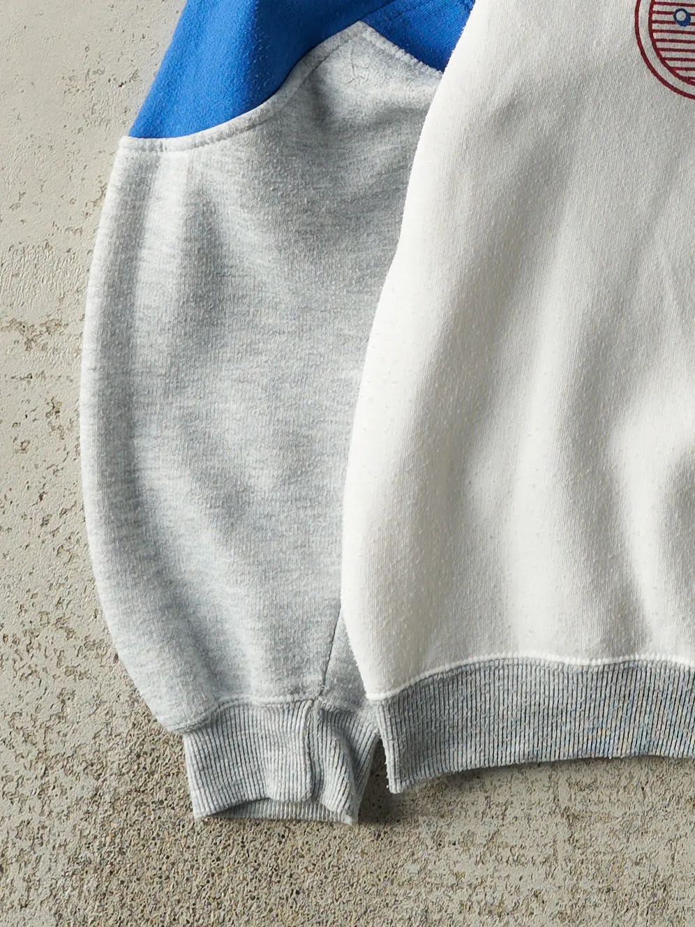 Vintage 90s Blue, Grey & White Ojai Ski Quarter Button Crewneck (M) sold by Rebalance Vintage product image thumbnail 3