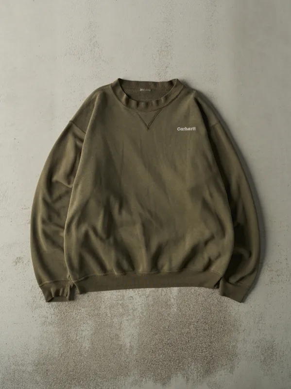 Vintage Y2K Green Embroidered Carhartt Crewneck (XXL) sold by Rebalance Vintage