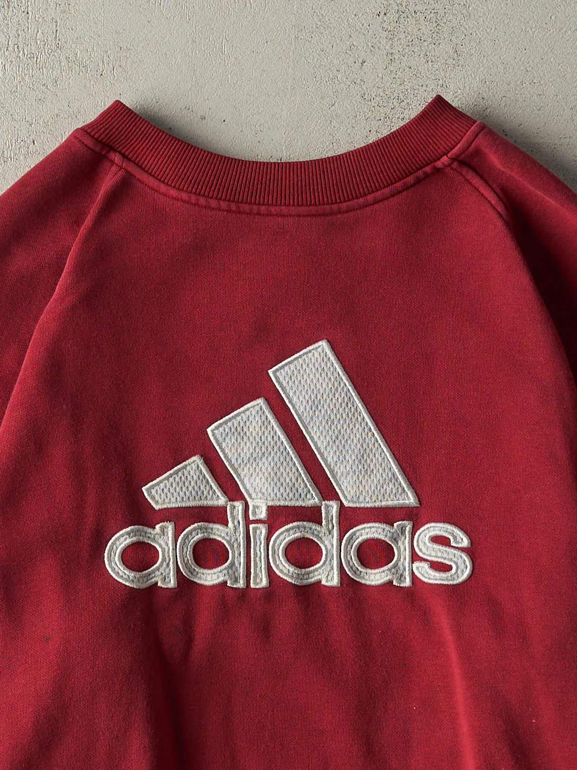 Vintage Y2K Burgudy Adidas Embroidered Crewneck (L) sold by Rebalance Vintage product image thumbnail 2