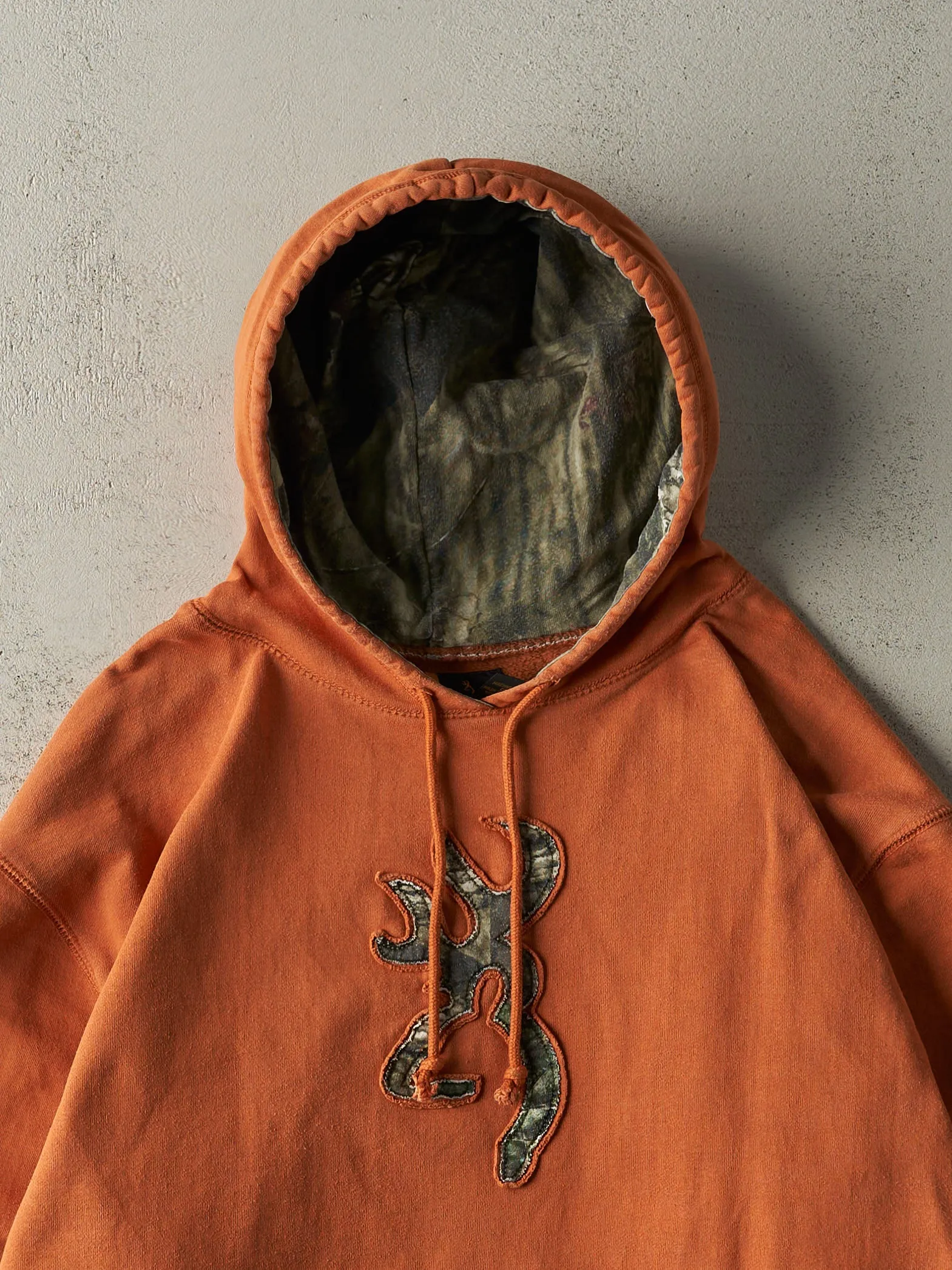 Vintage Y2K Orange Browning Embroidered Hoodie (L) sold by Rebalance Vintage product image thumbnail 2