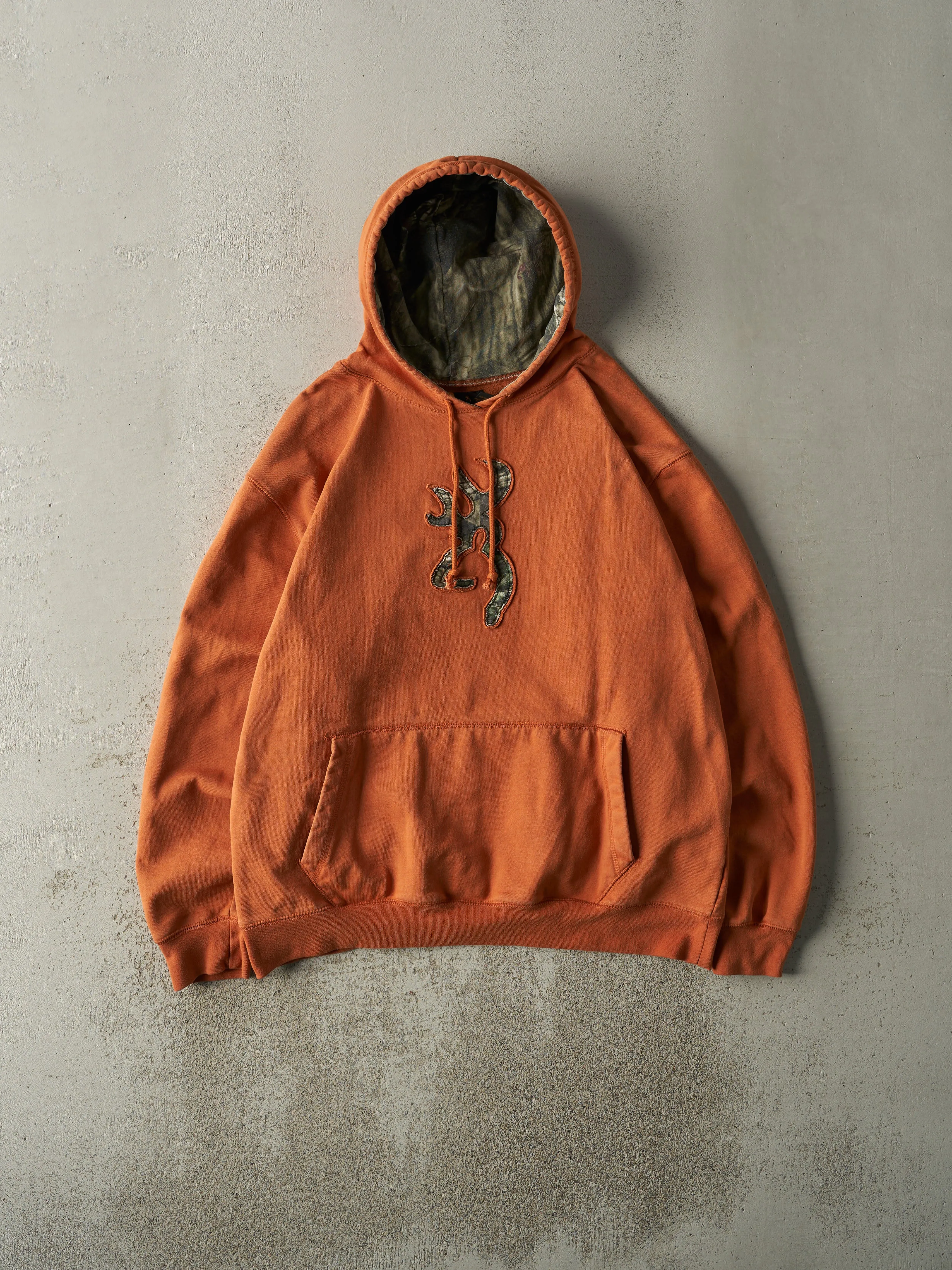 Vintage Y2K Orange Browning Embroidered Hoodie (L) sold by Rebalance Vintage