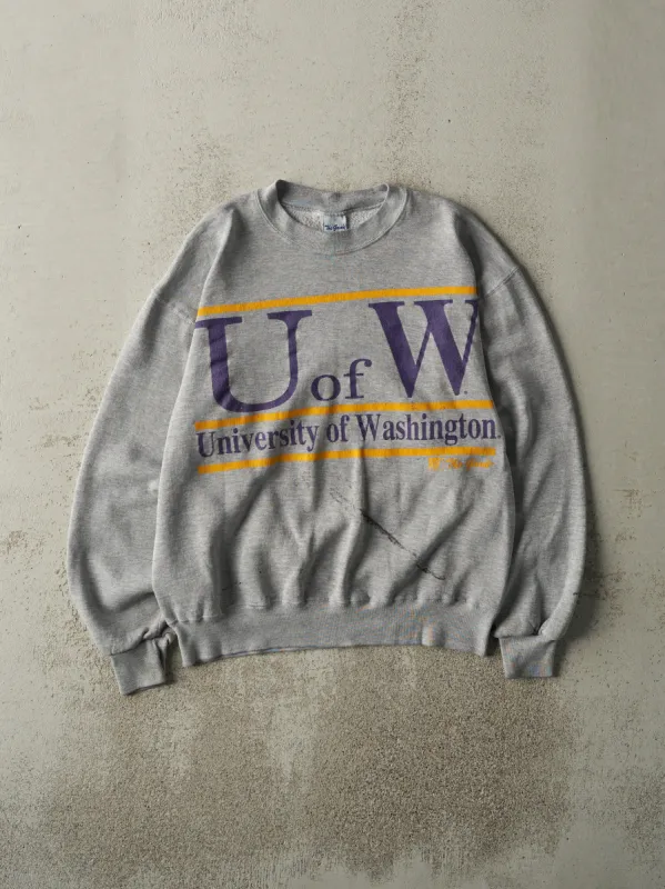 Vintage 90s Grey University of Washington Crewneck (M/L) sold by Rebalance Vintage