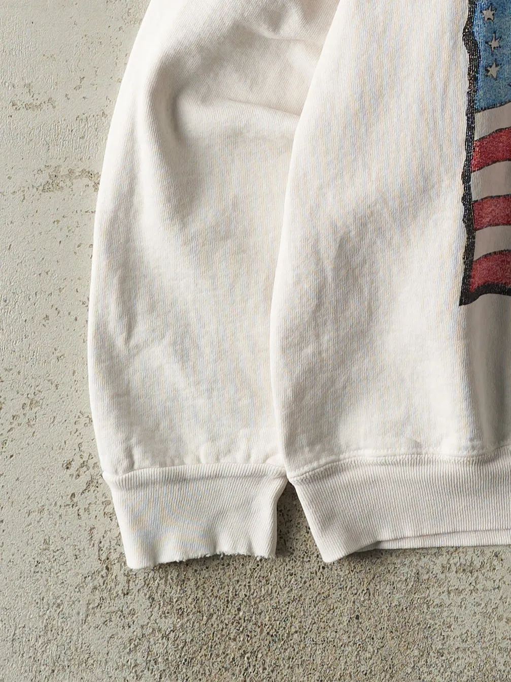 Vintage 90s White USA Flag Crewneck (L) sold by Rebalance Vintage product image thumbnail 3