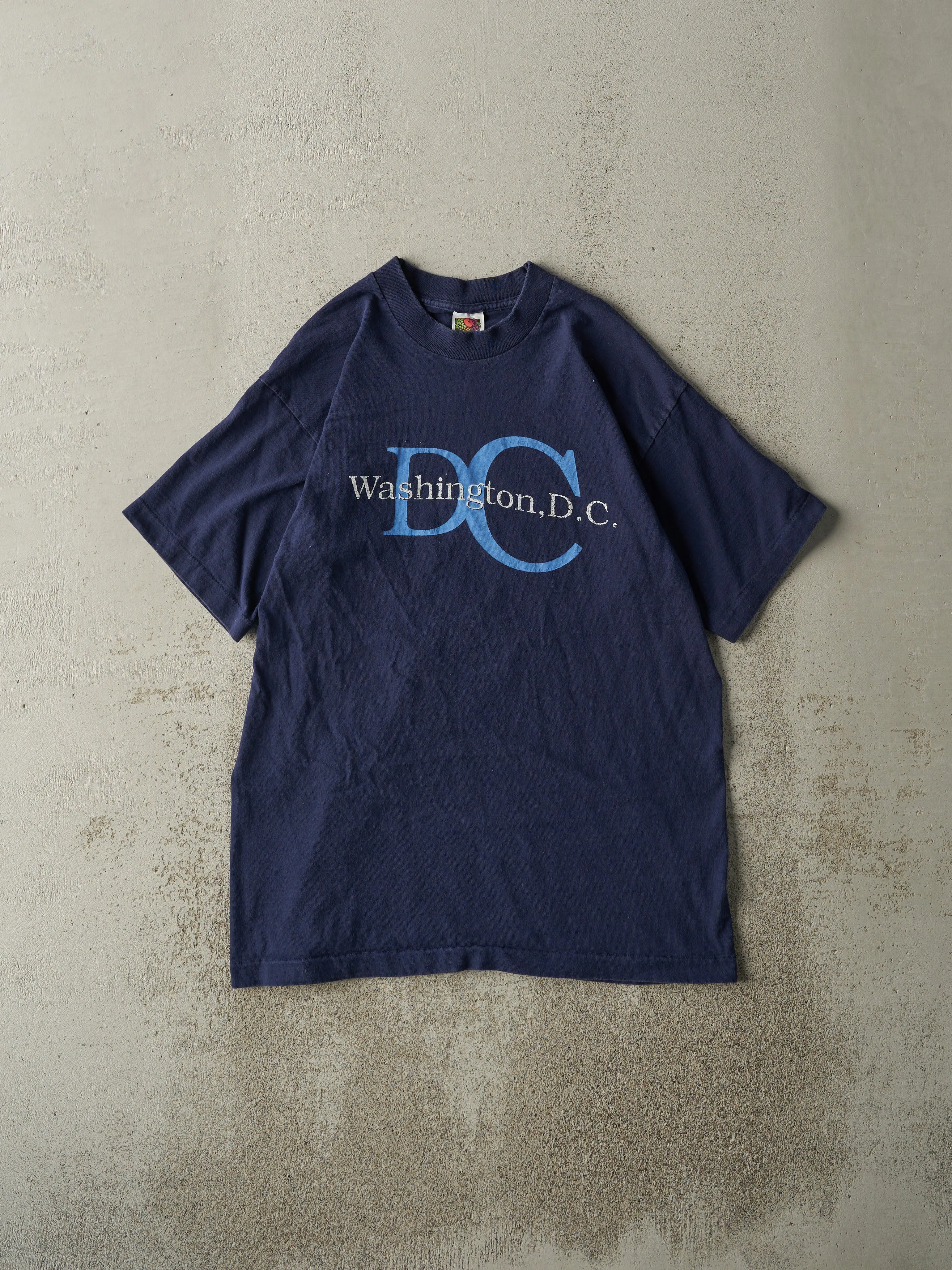 Vintage 90s Navy Blue Washington DC Single Stitch Tee (M/L) sold by Rebalance Vintage