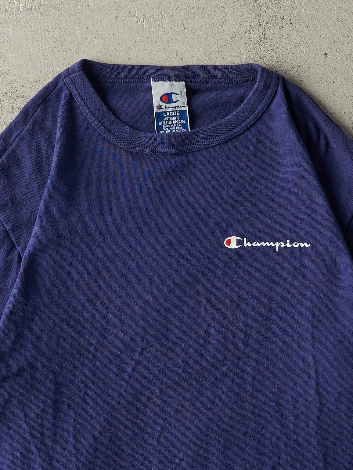 Vintage 90s Navy Blue Champion Tee (M) sold by Rebalance Vintage product image thumbnail 2