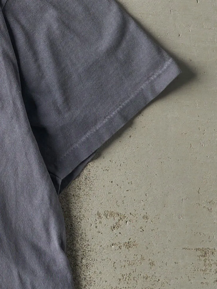 Vintage 90s Blue Embroidered Primitive Single Stitch Tee (L) sold by Rebalance Vintage product image thumbnail 3