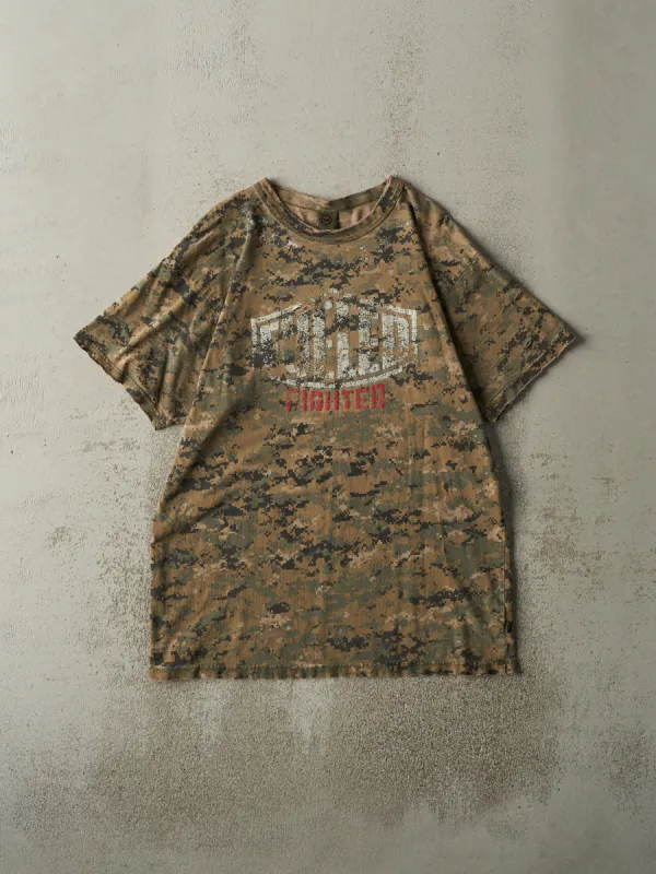 Vintage Y2K Digi Camo Fueled Fighter Tee (M) made by Rebalance Vintage