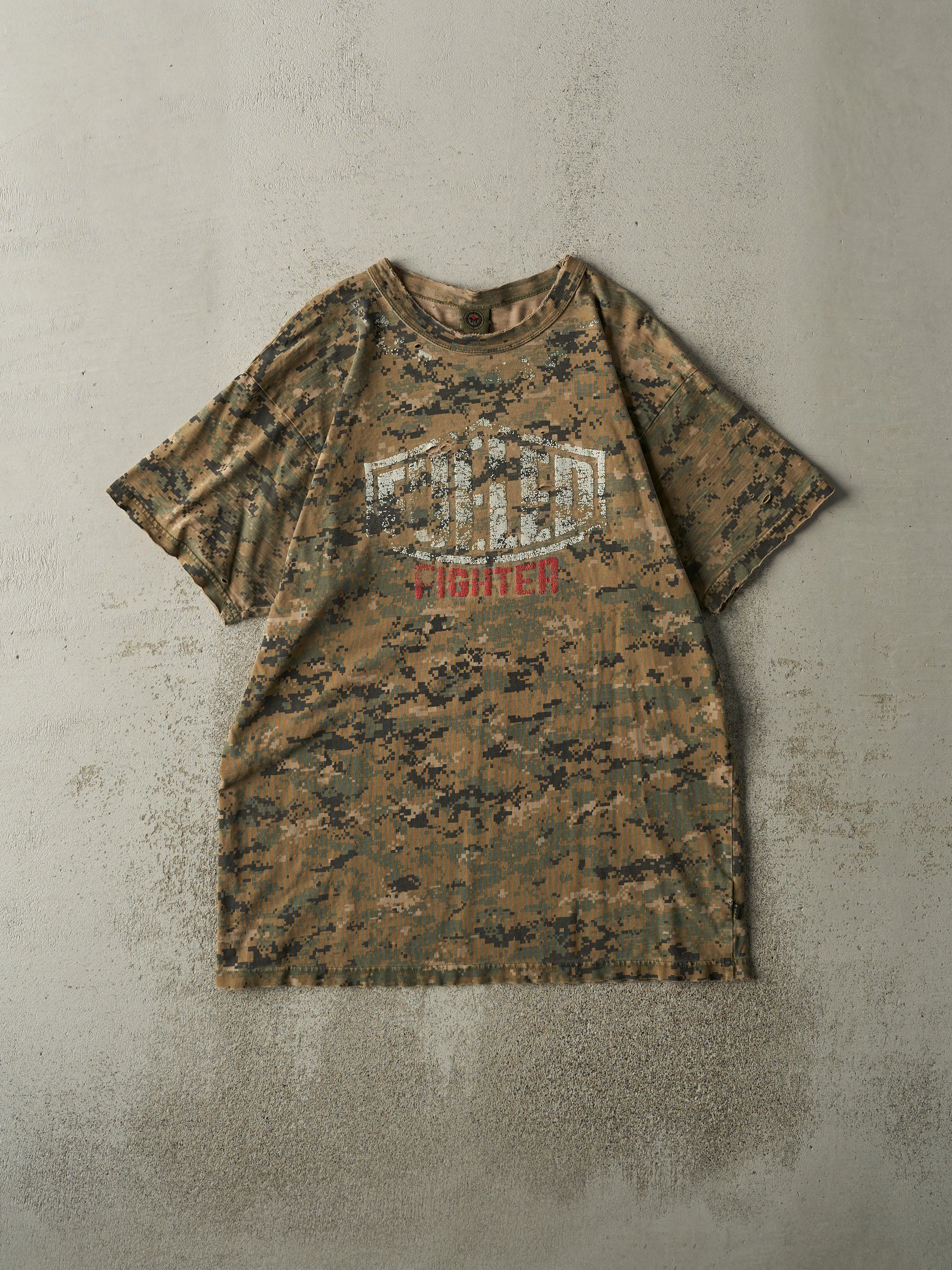 Vintage Y2K Digi Camo Fueled Fighter Tee (M) sold by Rebalance Vintage