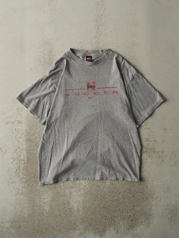 Vintage Y2K Grey Nebraska Cornhuskers Soccer Nike Tee (M) sold by Rebalance Vintage