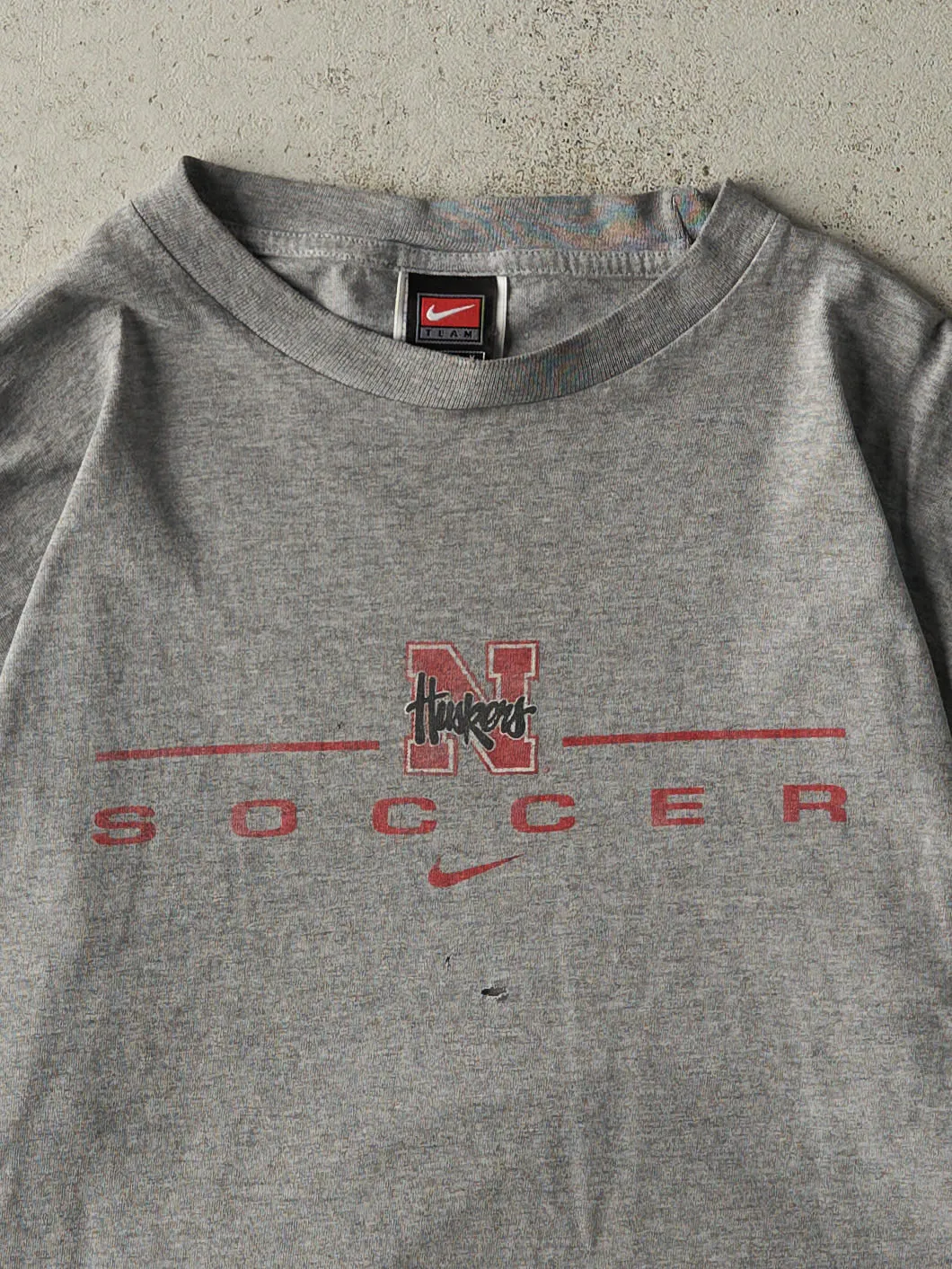Vintage Y2K Grey Nebraska Cornhuskers Soccer Nike Tee (M) sold by Rebalance Vintage product image thumbnail 2