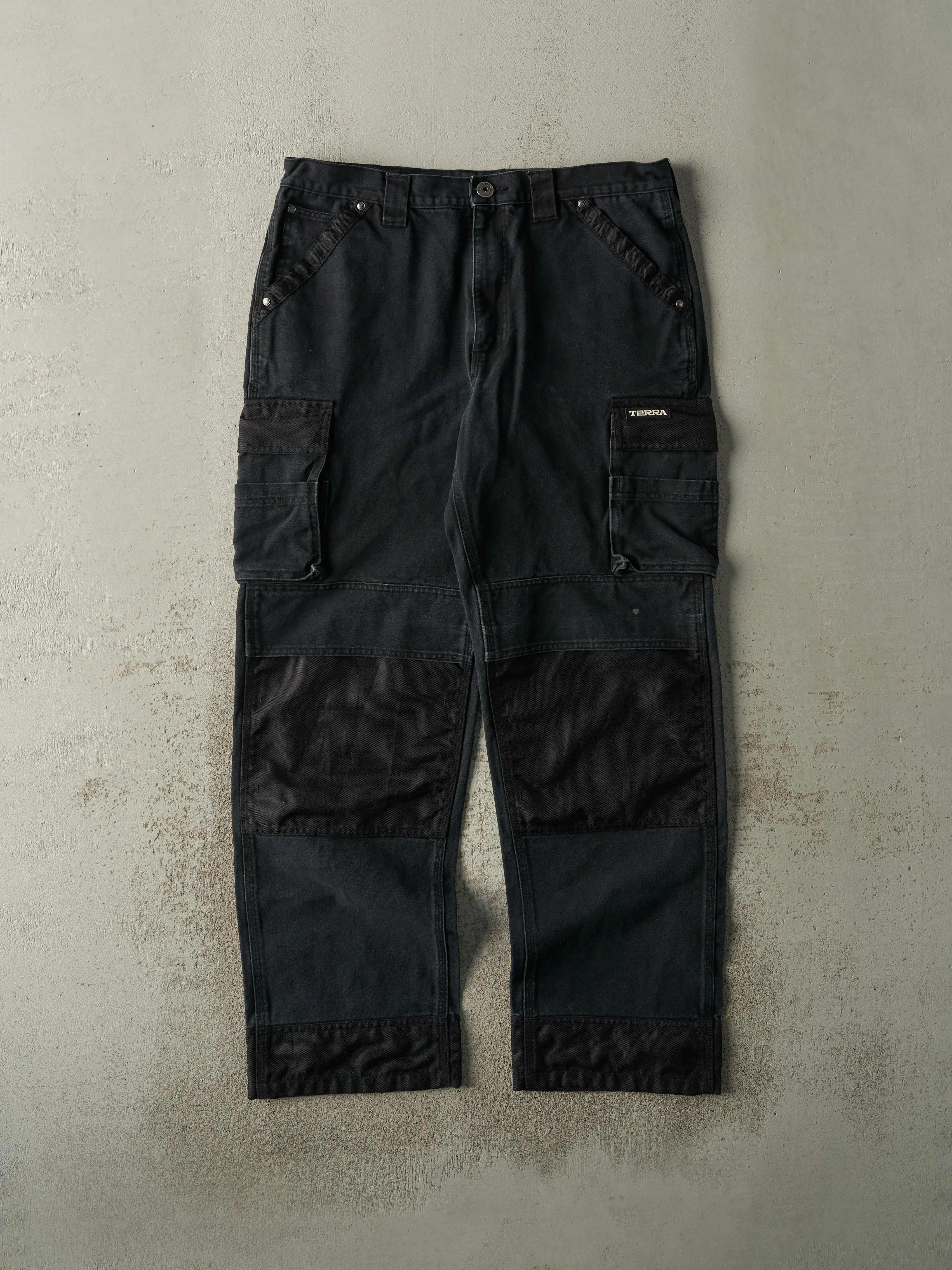 Vintage Y2K Black Terra Double Knee Cargo Work Pants (36x31) sold by Rebalance Vintage