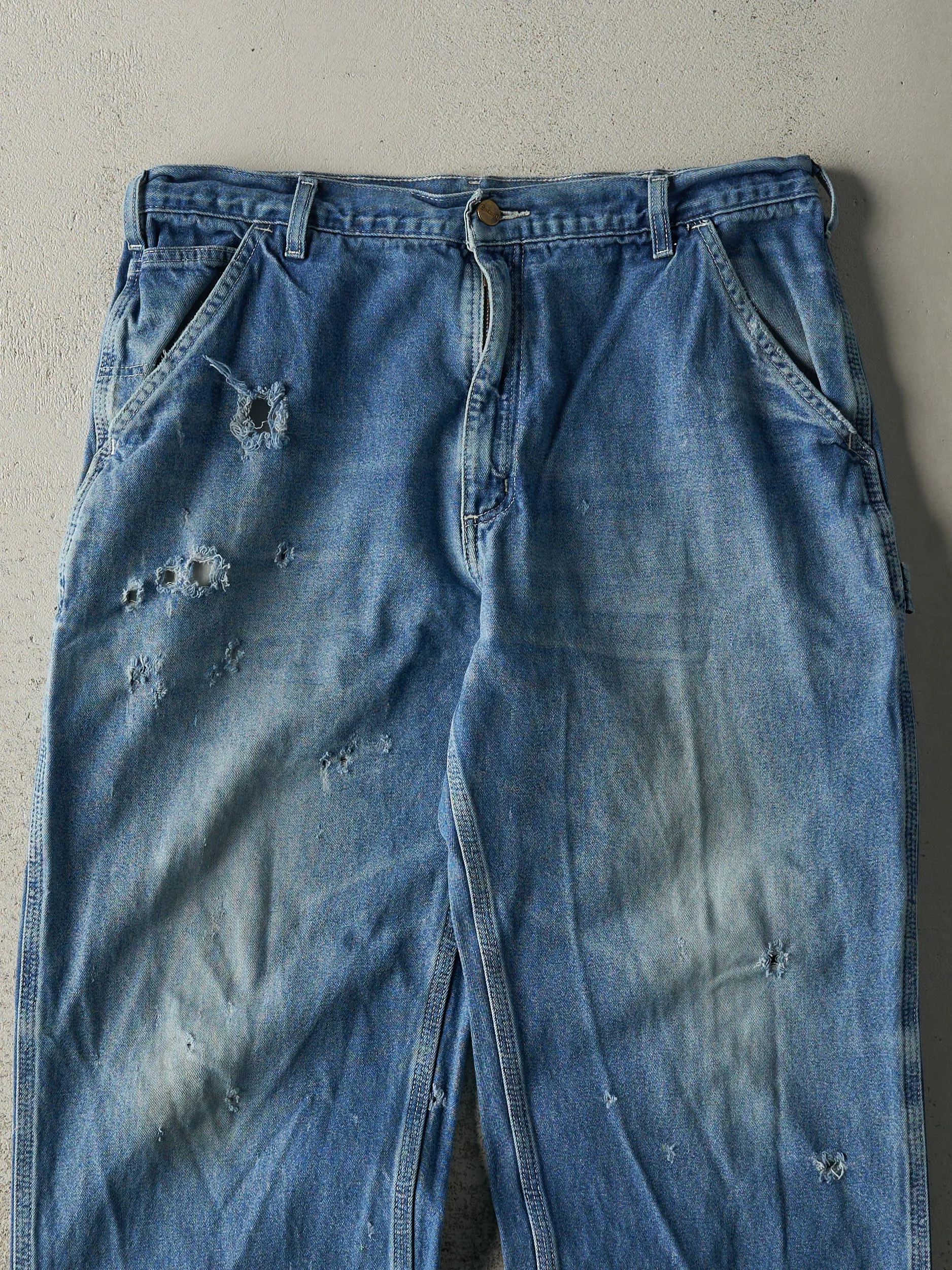 Vintage Y2K Mid Wash Carhartt Dungaree Fit Carpenter Jeans (35.5x31) sold by Rebalance Vintage product image thumbnail 4