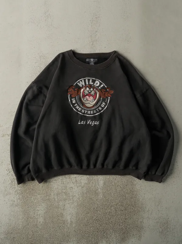 Vintage 95' Black Tasmanian Devil Las Vegas Boxy Crewneck (XXL) sold by Rebalance Vintage