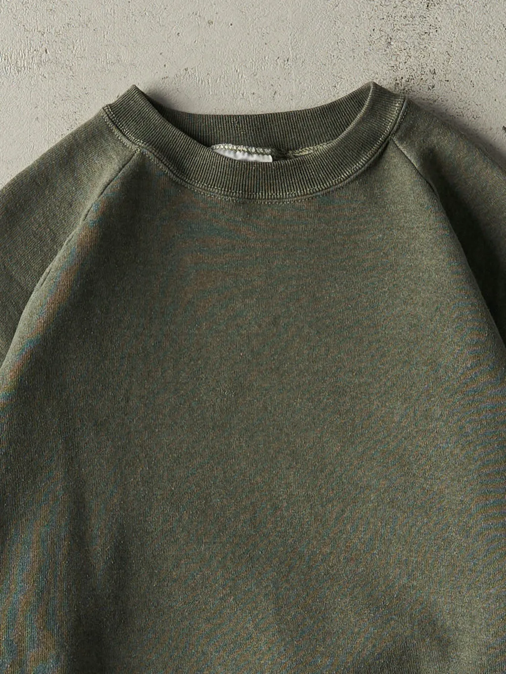 Vintage 90s Washed Green Blank Boxy Crewneck (M) sold by Rebalance Vintage product image thumbnail 2