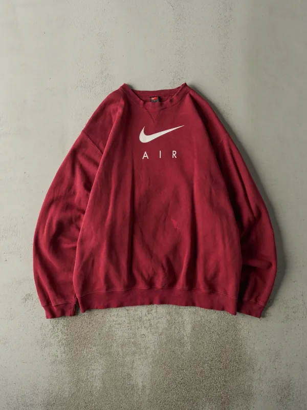 Vintage Y2K Burgundy Nike Air Crewneck (XXL/XXXL) sold by Rebalance Vintage