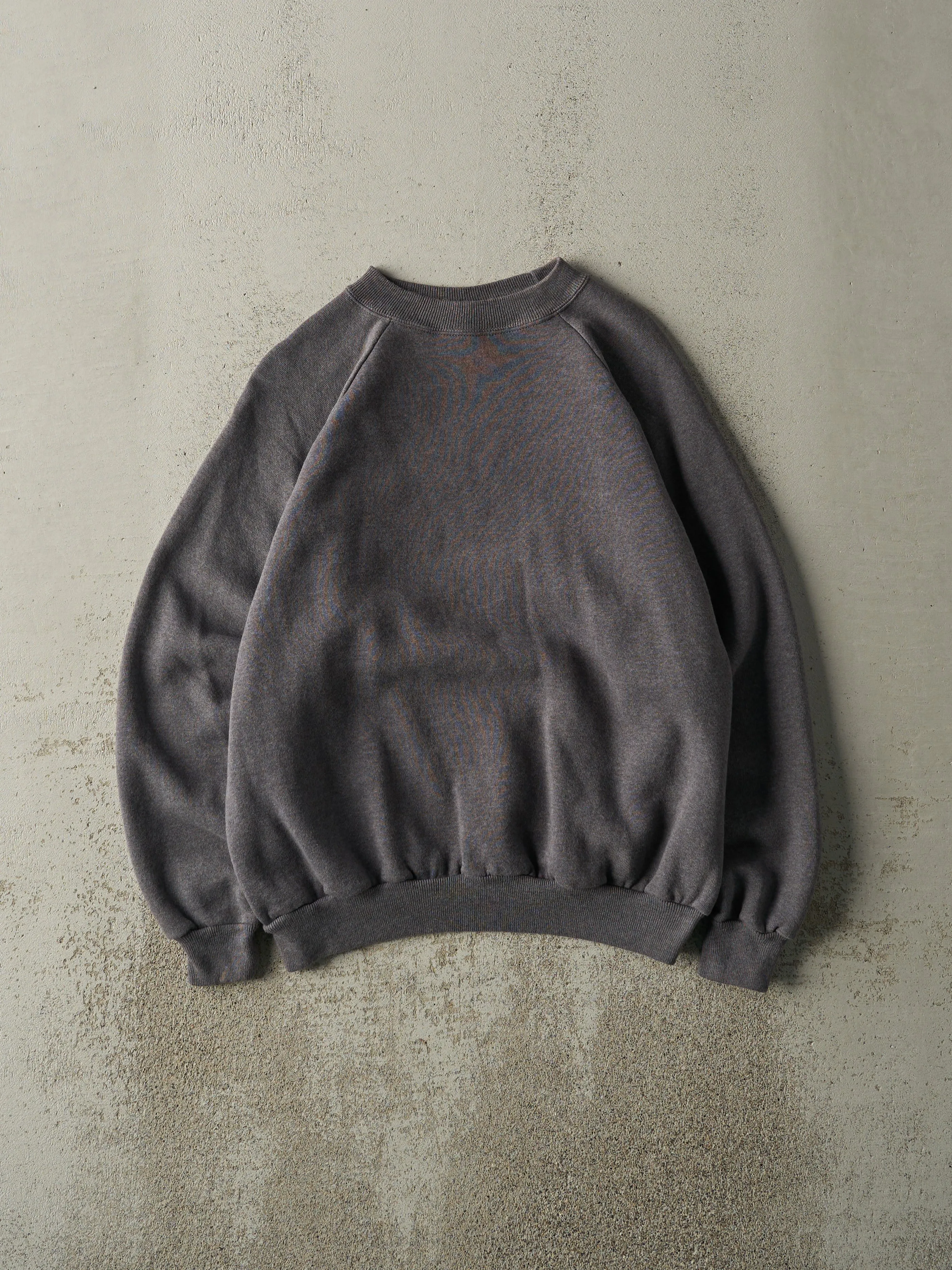 Vintage 80s Charcoal Grey Blank Crewneck (M) sold by Rebalance Vintage