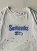 Vintage 90s Heather Grey Seattle Seahawks Single Stitch Tee (L) sold by Rebalance Vintage