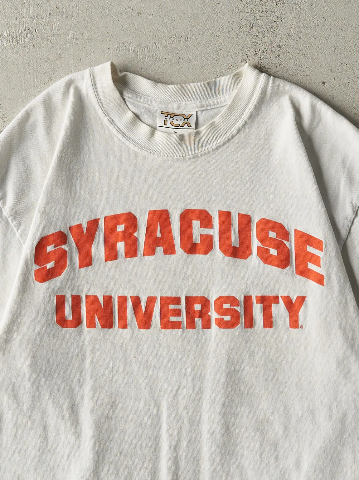 Vintage Y2K White Syracuse University Tee (S) sold by Rebalance Vintage product image thumbnail 2