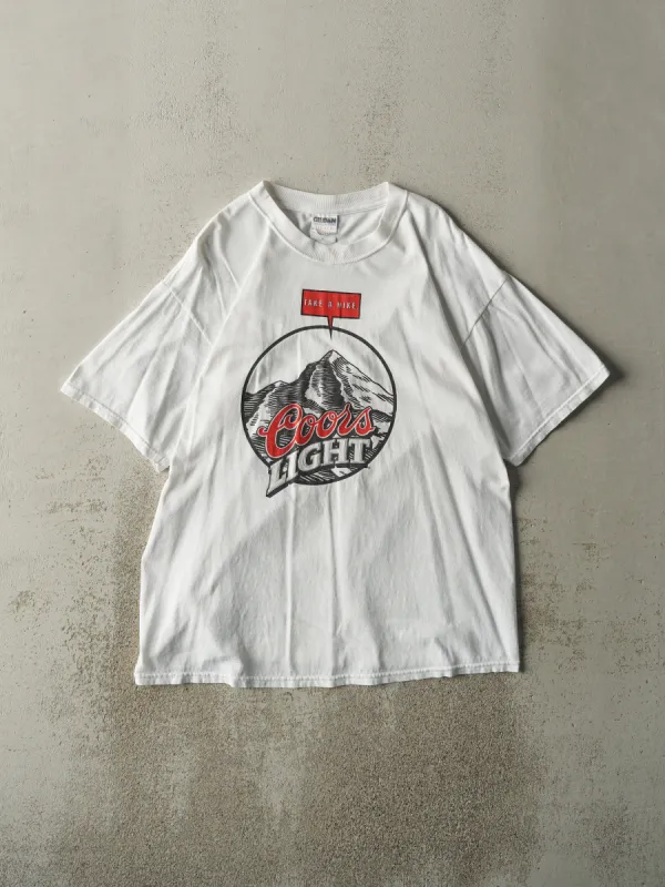 Vintage 90s White Coors Light Tee (L) sold by Rebalance Vintage