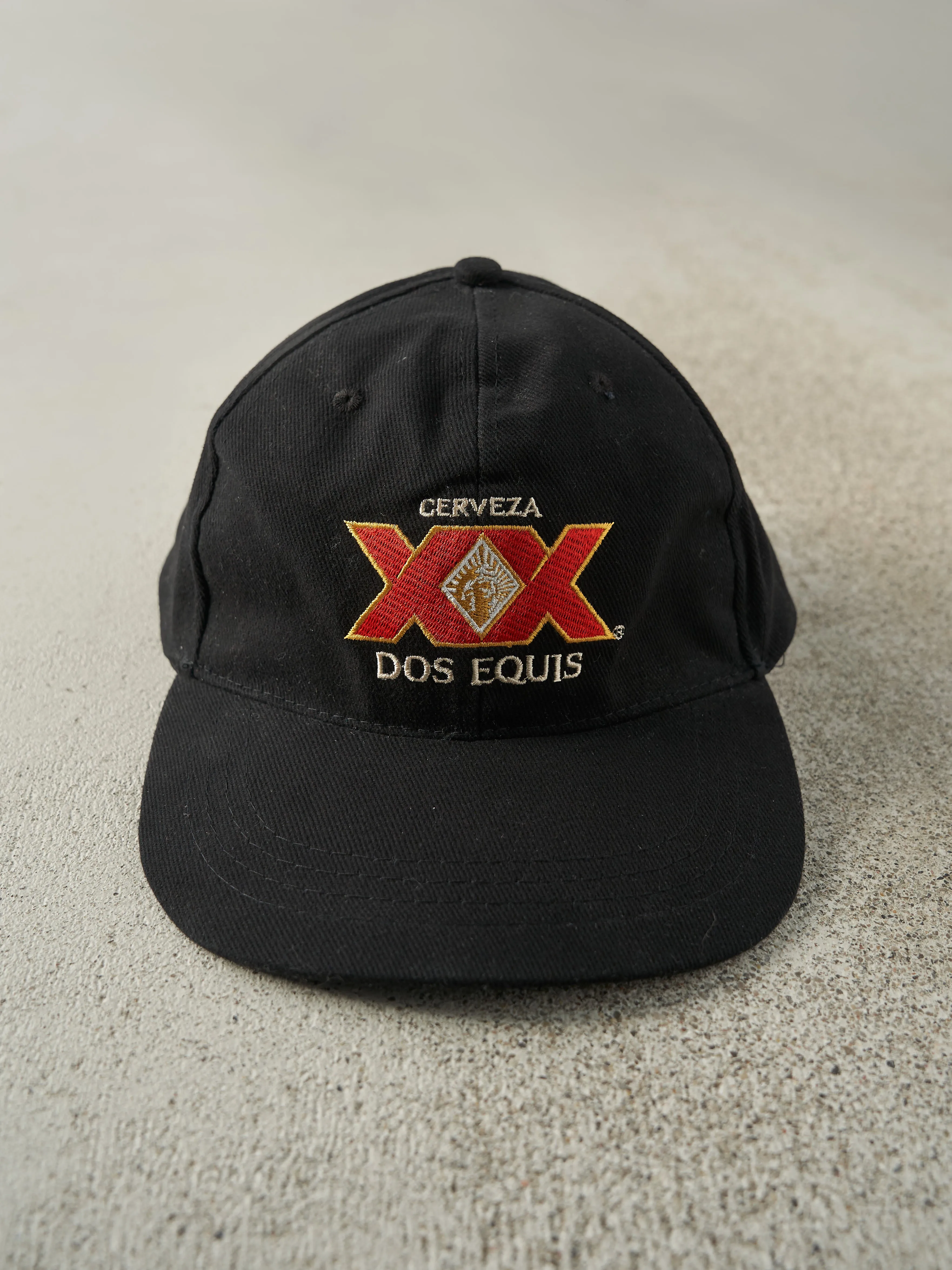 Vintage 90s Black Embroidered Cerveza XX Dos Equis Snapback sold by Rebalance Vintage