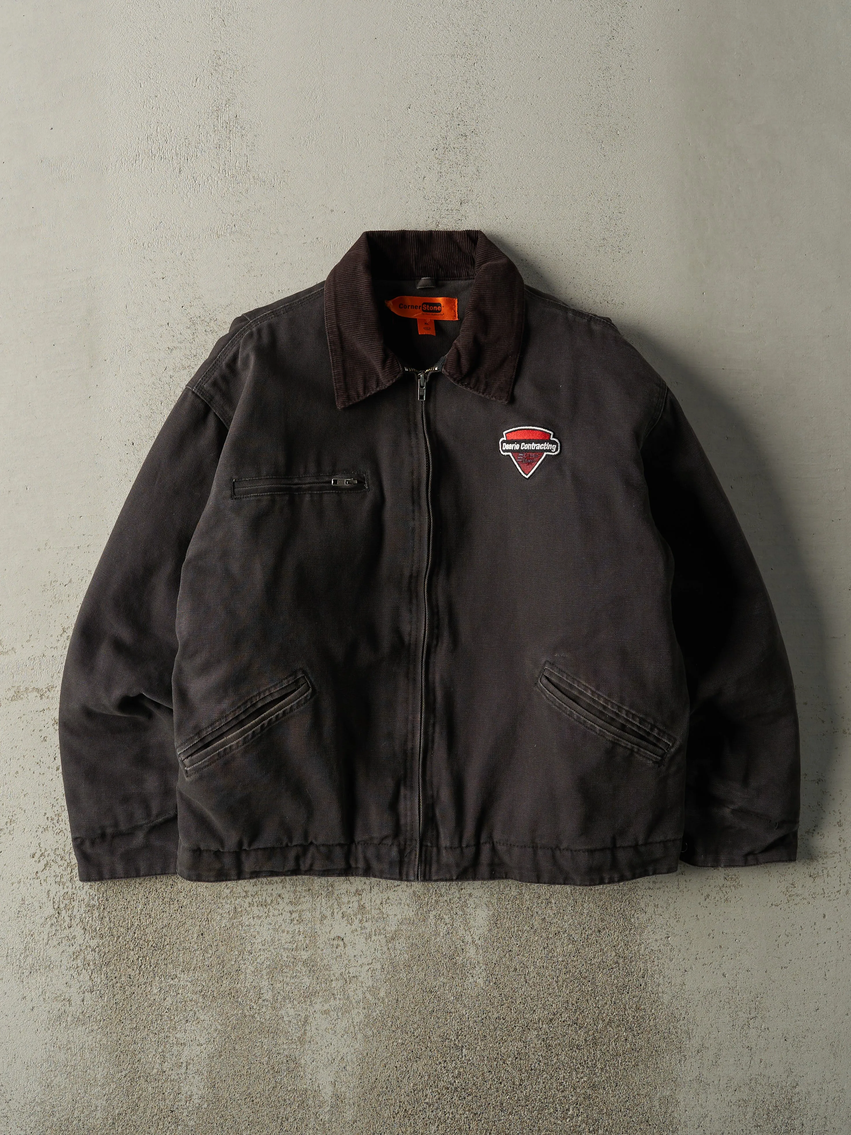 Vintage 90s Faded Black Detroit Style Work Jacket (XL) sold by Rebalance Vintage