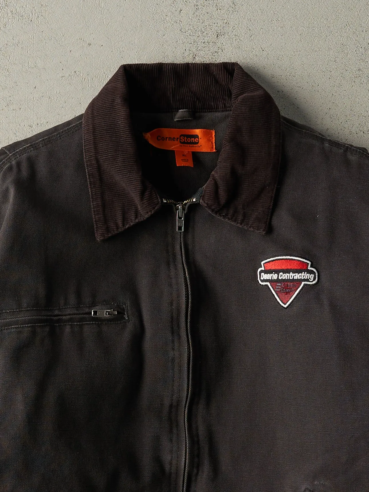 Vintage 90s Faded Black Detroit Style Work Jacket (XL) sold by Rebalance Vintage product image thumbnail 4