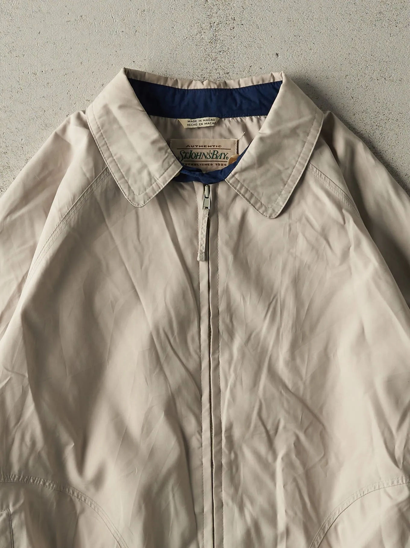Vintage 90s Beige St Johns Bay Harrington Jacket (L) sold by Rebalance Vintage product image thumbnail 3