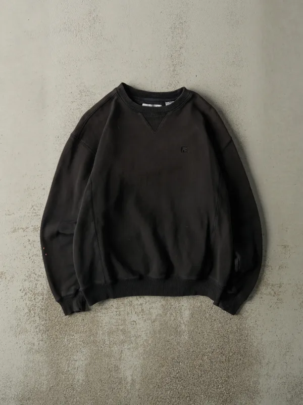 Vintage Y2K Black Embroidered Fila Crewneck (M) made by Rebalance Vintage