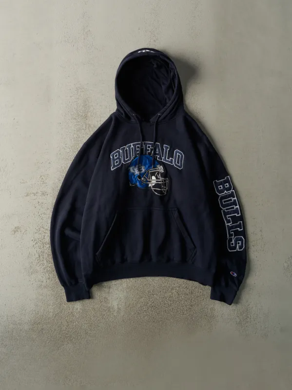 Vintage Y2K Navy Blue University of Buffalo Bulls Embroidered Champion Hoodie (L) sold by Rebalance Vintage