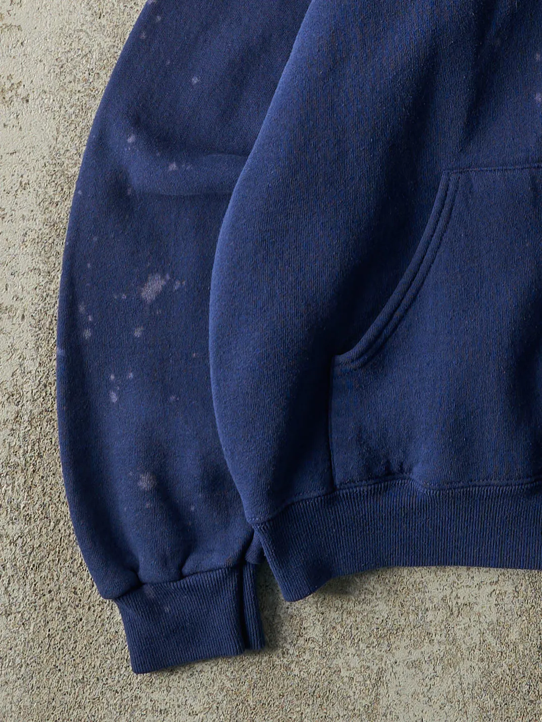 Vintage 90s Navy Blue Blank Zip Up Hoodie (M) sold by Rebalance Vintage product image thumbnail 3