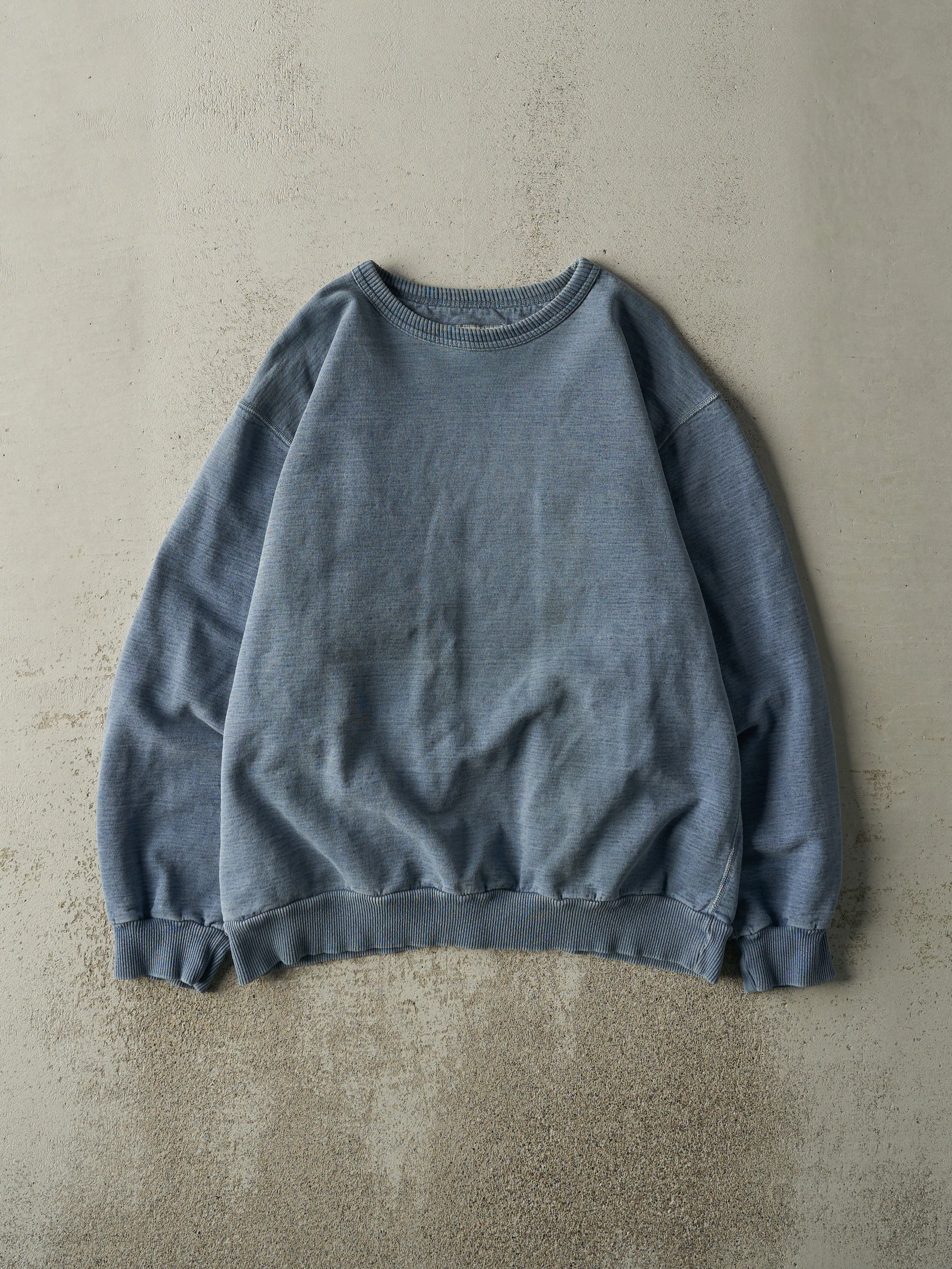 Vintage Y2K Washed Blue Blank Wind River Crewneck (L) sold by Rebalance Vintage
