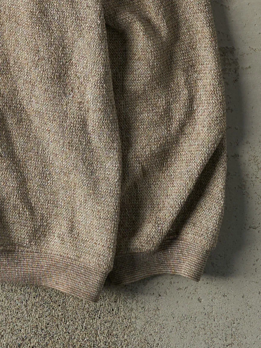 Vintage 90s Brown Embroidered Big Dogs Quarter Button Knit Crewneck (L) sold by Rebalance Vintage product image thumbnail 3