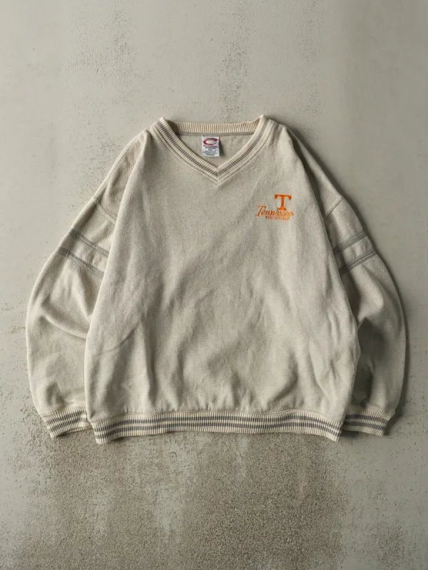 Vintage 90s Beige Tennessee Volunteers Knit Crewneck (XL) sold by Rebalance Vintage