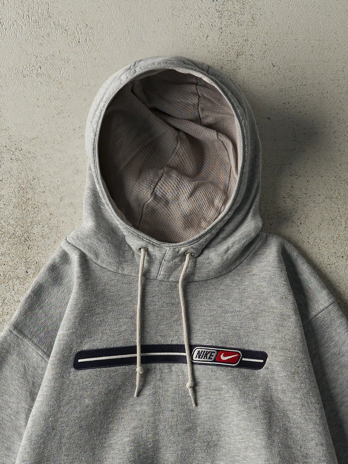 Vintage Y2K Grey Embroidered Nike Hoodie (S/M) sold by Rebalance Vintage product image thumbnail 2
